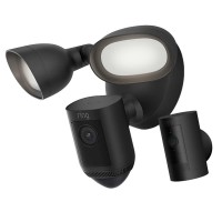 Ring Security Floodlight Cam Wired Pro with Stick Up Cam Battery (3rd gen), Black
