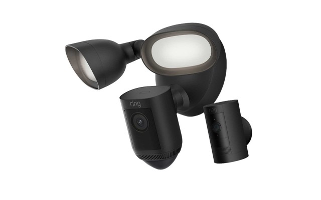  Security Floodlight Cam Wired Pro with Stick Up Cam Battery (3rd gen), Black