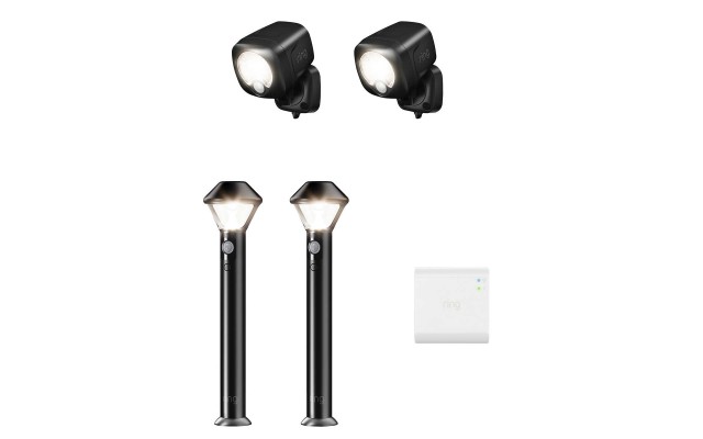  Smart Security Lighting Spotlight 2-pack and Pathlight 2-pack with Bridge