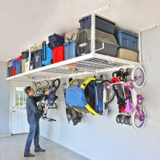 SafeRacks Overhead Garage Storage Combo KitTwo 4 ft. x 8 ft. Racks18-piece Deluxe Hook Accessory Pack