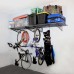  Wall Shelf Combo Kit, Two Shelves, Four Deck Hooks, Gray
