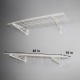  Wall Shelf Combo Kit, Two Shelves, Four Deck Hooks, White