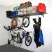  Wall Shelf Combo Kit, Two Shelves, Four Deck Hooks, Gray