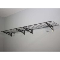 SafeRacks Wall Shelf Combo Kit, Two Shelves, Four Deck Hooks, Gray