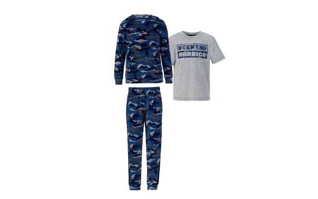 Saint Eve Youth 3-piece PJ Set, Blue, One Color, Large