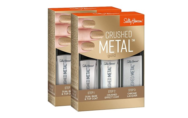  Crushed Metal Nail Polish, Gold, 0.5 Fluid Ounce, Nail Polish Kit, (Pack Of 2)