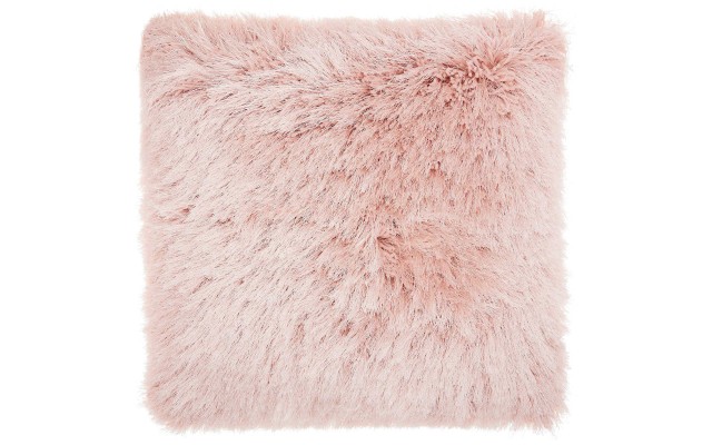 Shimmer Shag Pillow, Pink