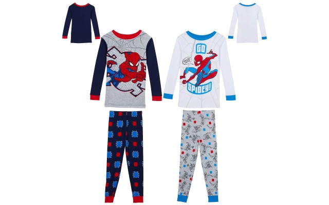 Spider-Man Kids' 4-piece Cotton PJ Set, One Color, 2T