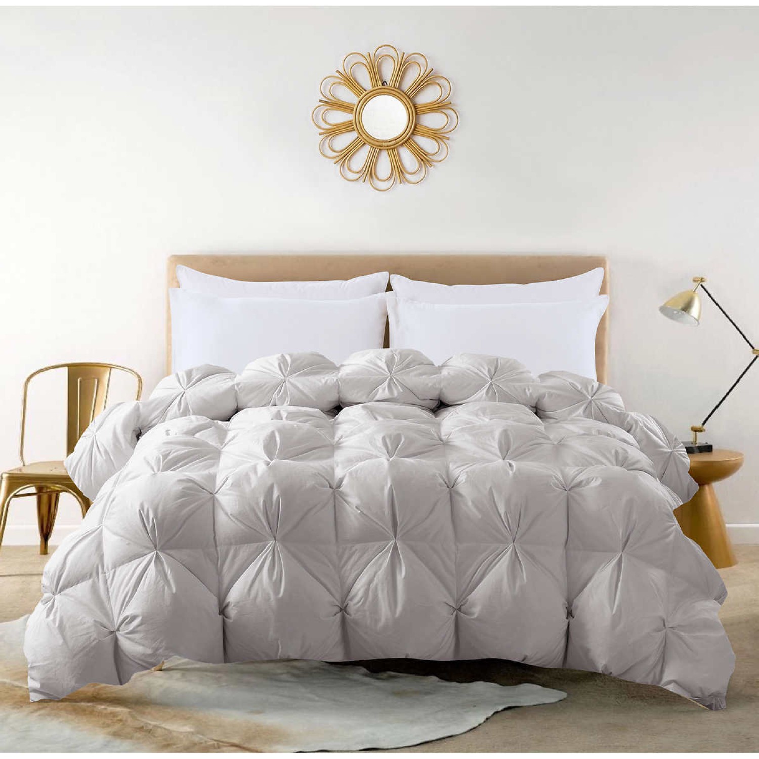 St. James Home Pintuck Down Comforter, Gray, King