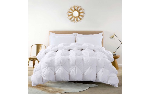  Pintuck Down Comforter, White, King