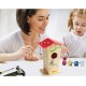  Jr DIY Birdhouse Kit with Classic 5-Piece Tool Set for Kids, Red