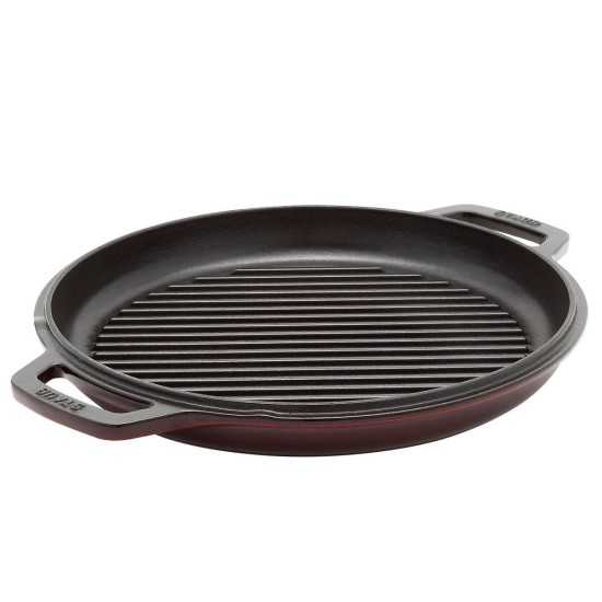  7 Quart Cast Iron Braise and Grill, Red