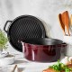  7 Quart Cast Iron Braise and Grill, Red