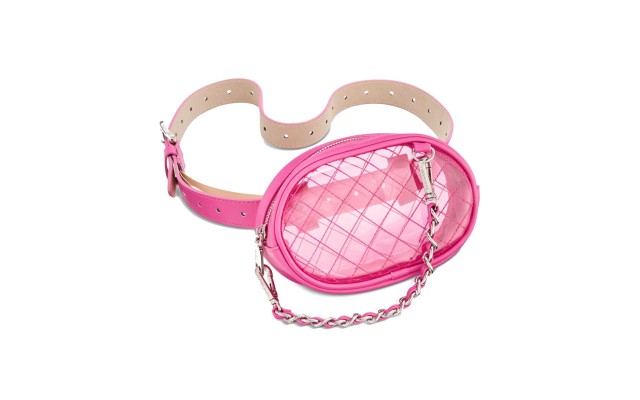  Women’s Clear Belt Bag (Medium Pink, XL)