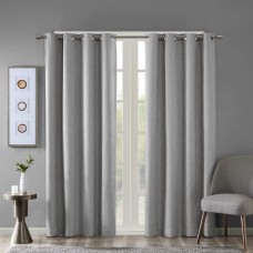 SunSmart Maya Blackout Curtains Patio Window, Textured Heatherd Print, Grommet Top Living Room Decor Thermal Insulated Light Blocking Drape for Bedroom and Apartments