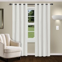 SUPERIOR Linen Blackout 2 Panel Curtains (52X96), White