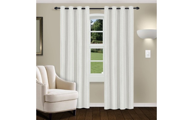  Linen Blackout 2 Panel Curtains (52X96), White