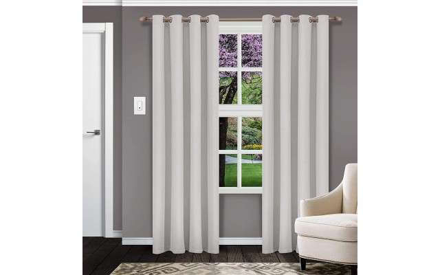  Solid Textured Blackout Curtain Set of 2 52″ x 84″