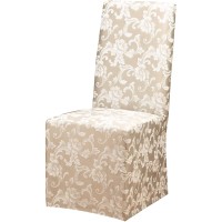Sure Fit Scroll Dining Room Champagne Chair Slipcover