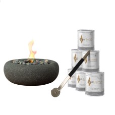 Terraflame Zen Fire Bowl Set with 6-pack Pure Fuel and Snuffer