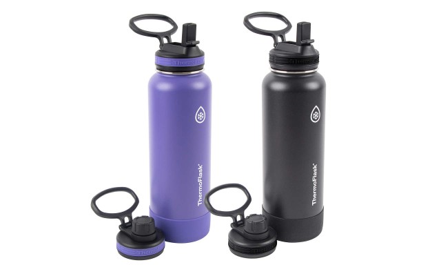  Stainless Steel 40oz Straw/Spout Lid, 2-pack, Black