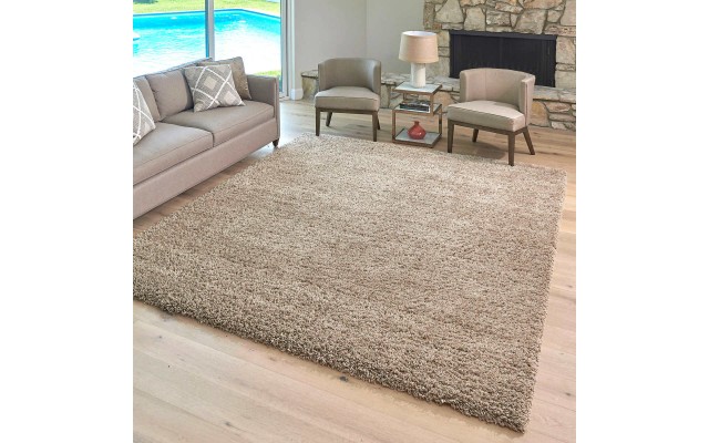  Marketplace Luxury Shag Rugs, Tan, 5 ft. 3 in. x 7 ft. 5 in.