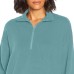  Ladies' Quarter Zip Pullover, Blue, Large