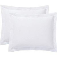 Today’s Home Tailored Bed Pillow Shams, Cotton Blend Design, Standard, White, 2-Pack