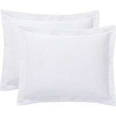 Today’s Home Tailored Bed Pillow Shams, Cotton Blend Design, Standard, White, 2-Pack