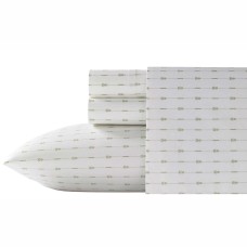 Tommy Bahama Pineapple Pinstripe Cotton Green Sheet Set