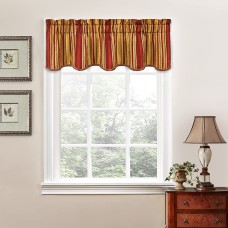 Traditions By Waverly Valances for Windows-Stripe Ensemble Rod Pocket Curtains for Kitchen and Living Room