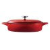  4-quart Covered Enameled Cast Iron Braiser, Red