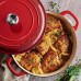  4-quart Covered Enameled Cast Iron Braiser, Red