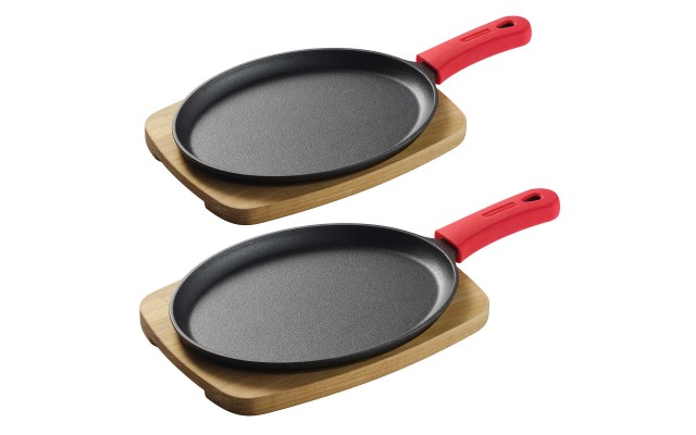  Cast Iron Fajita Set, 2-pack