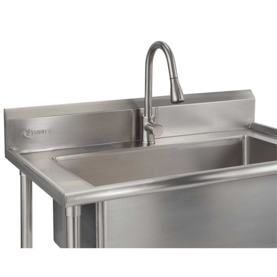  32″ x 16″ Stainless Steel Utility Sink with Pull-out Faucet