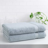 Turkish Towels Organic 2-piece Bath Sheet Set, Blue