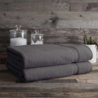 Turkish Towels Organic 2-piece Bath Sheet Set, Dark Gray
