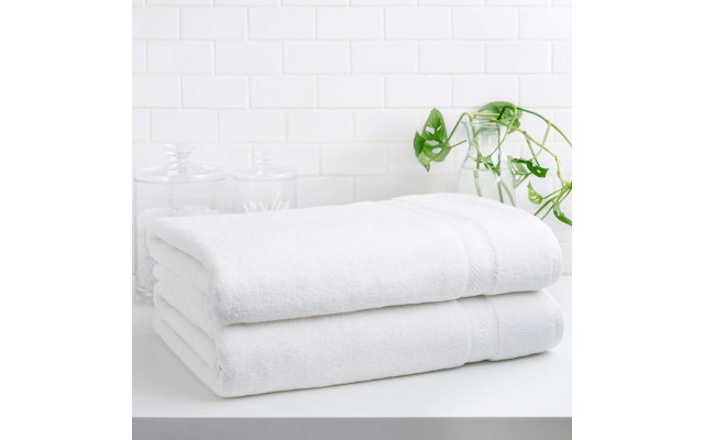 Turkish Towels Organic 2-piece Bath Sheet Set, White