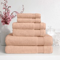 Turkish Towels Signature Collection 6-piece Bath Towel Set, Orange