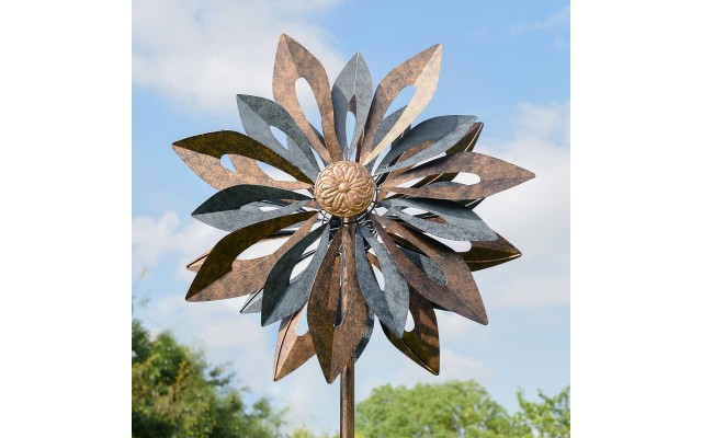 Twin Blades Metal Wind Spinner