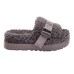  Ladies Oh Fluffita Slipper, Gray, 10