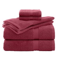 Utica Essentials 6-piece Towel Set, Red