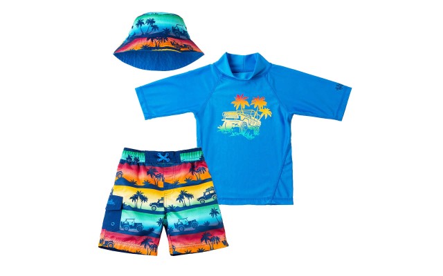  Kids' 3-piece Swim Set, Vehicle, One Color, 2T