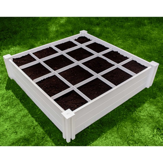  4’x4’x11″ Modular Vinyl Garden with Planting Grid 2-pack