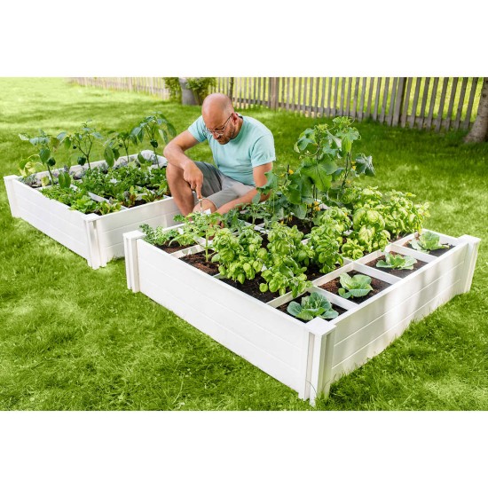  4’x4’x11″ Modular Vinyl Garden with Planting Grid 2-pack