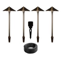 VOLT Landscape Lighting 4-Path & Area Light Brass LED Expansion Kit
