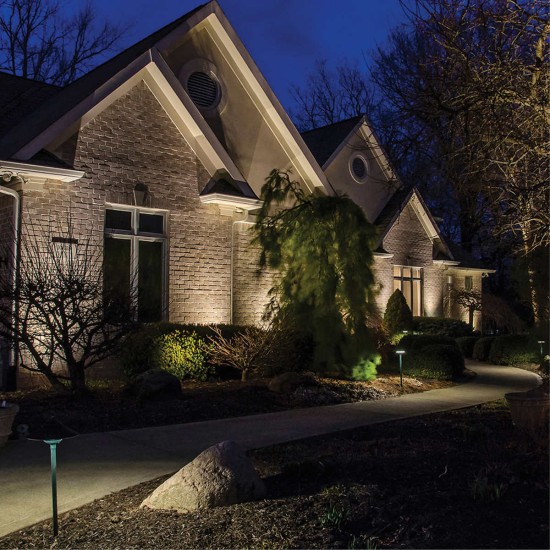  Landscape Lighting 9-piece Path & Area Light Brass LED Starter Kit