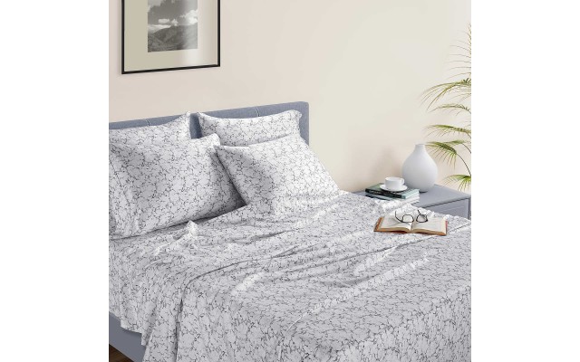  Antimicrobial 400 Thread Count Supima Cotton 6-Piece Sheet Set, Gray, California King