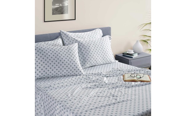 Antimicrobial 400 Thread Count Supima Cotton 6-Piece Sheet Set, Light Blue, California King