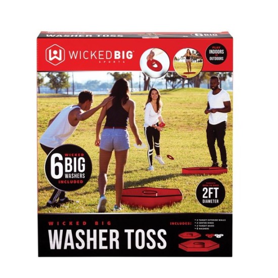  Supersized Vinyl Washer Toss, Outdoor Game- 6 Washers and 2 Targets